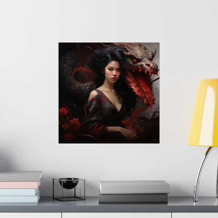 Dragon Empress Matte Poster — Dark Fantasy Portrait Wall Art - The Art Hub
