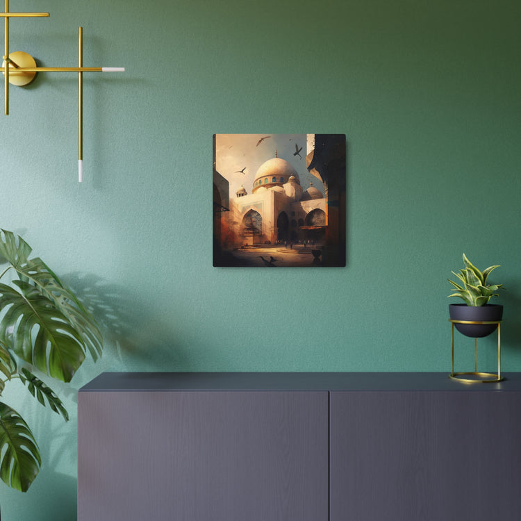 Islamic Mosque Metal Art Desert Sunrise Architectural Wall Decor - The Art Hub