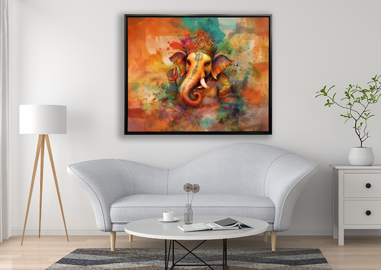 Ganesh Canvas Wall Art-Indian Art-Spiritual Wall Art - The Art Hub