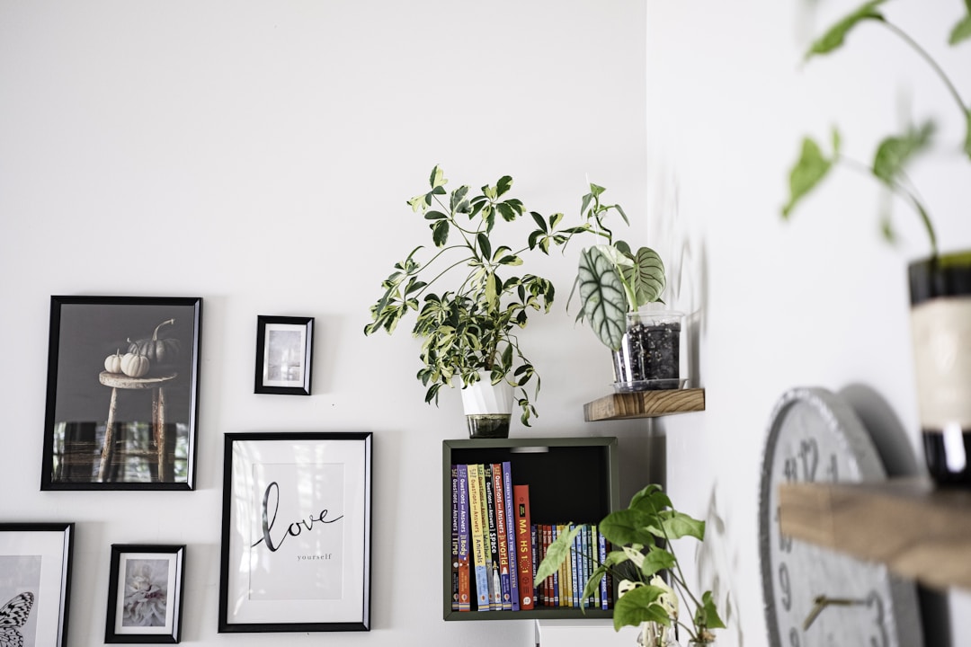 Modern living room with textured wall art and biophilic design elements