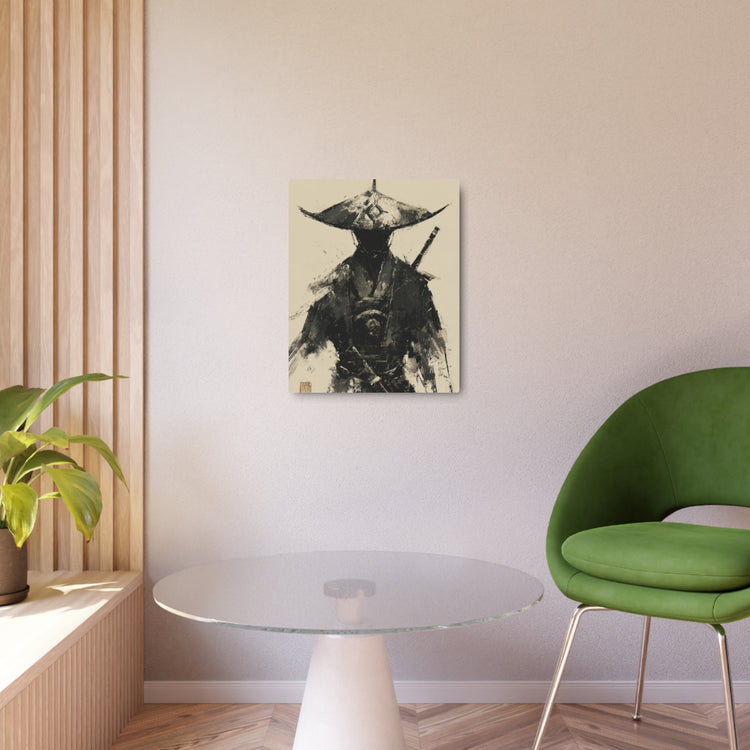 Samurai Ink Warrior Metal Art Sign — Japanese Sumi-e Wall Decor - The Art Hub