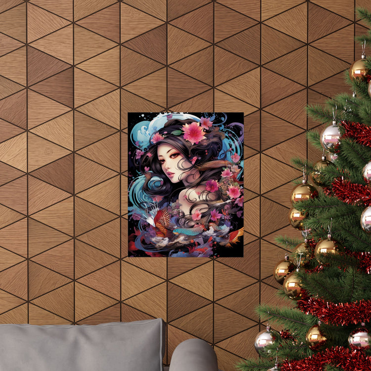 Matte Vertical Poster — Ethereal Floral Woman Art Print - The Art Hub