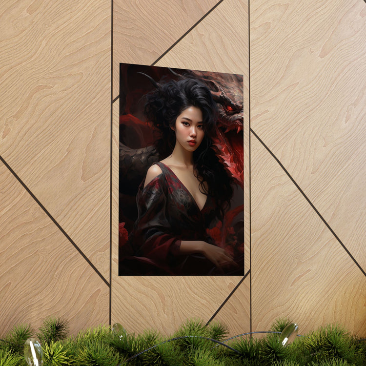 Dragon Empress Matte Poster — Dark Fantasy Portrait Wall Art - The Art Hub