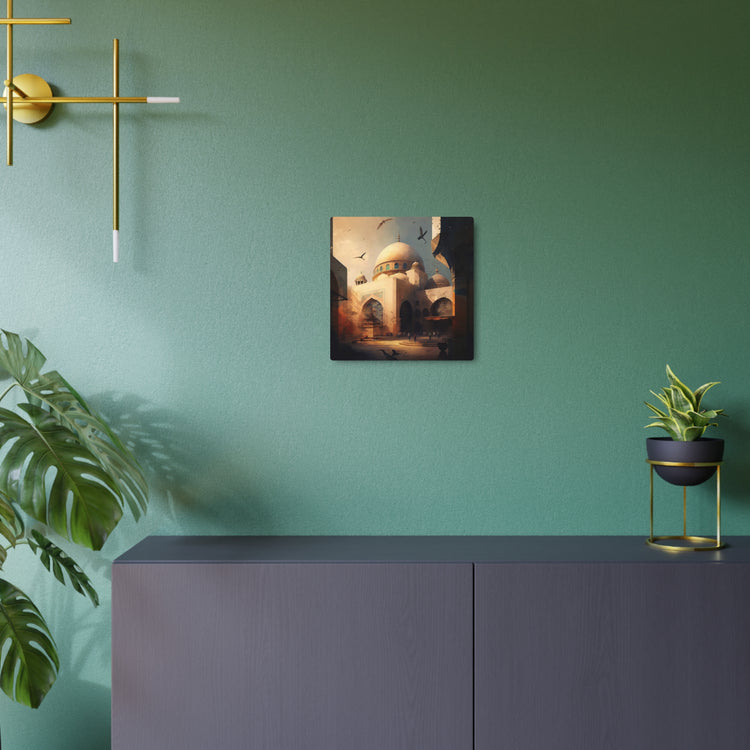 Islamic Mosque Metal Art Desert Sunrise Architectural Wall Decor - The Art Hub