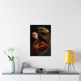 Matte Vertical Poster — Asian Warrior Woman with Dragon Art Print - The Art Hub