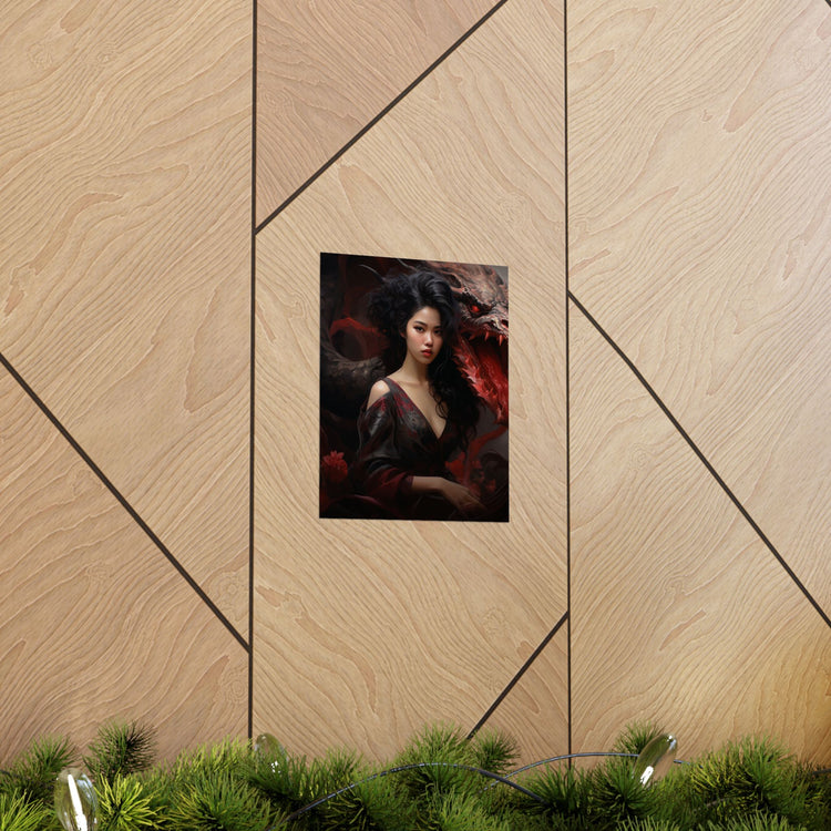 Dragon Empress Matte Poster — Dark Fantasy Portrait Wall Art - The Art Hub