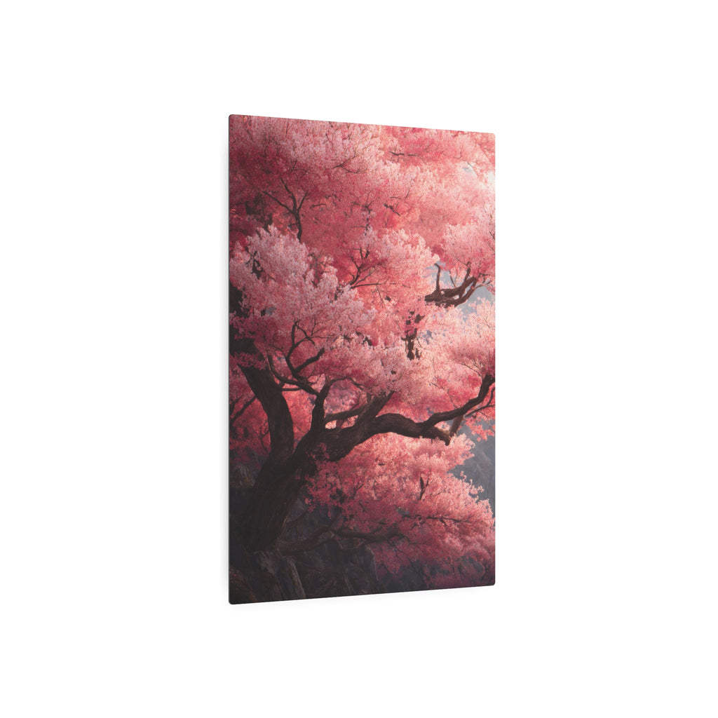 Cherry Blossom Metal Art Sign — Pink Sakura Wall Decor