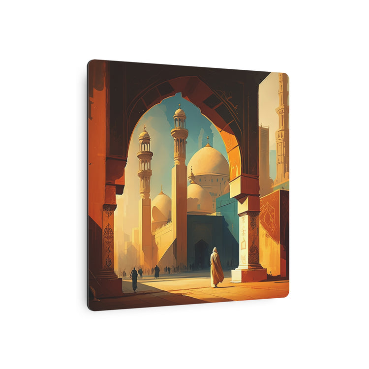 Metal Art Golden Mosque Landscape Wall Decor - The Art Hub