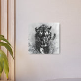 Tiger Metal Art — Dramatic Black & White Running Tiger Wall Decor - The Art Hub