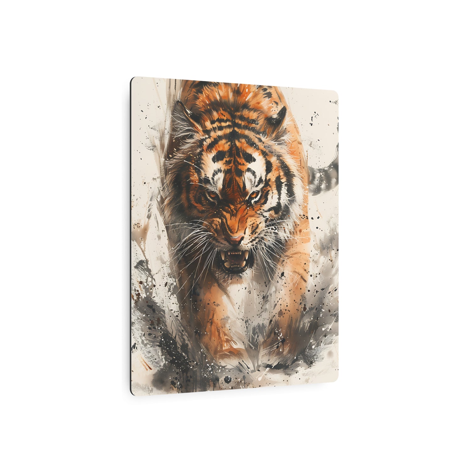 Roaring Tiger Metal Art Sign Fierce Wildlife Wall Decor - The Art Hub