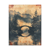 Chinese Landscape Painting Art — Misty Forest Landscape Matte Stretched Print - The Art Hub