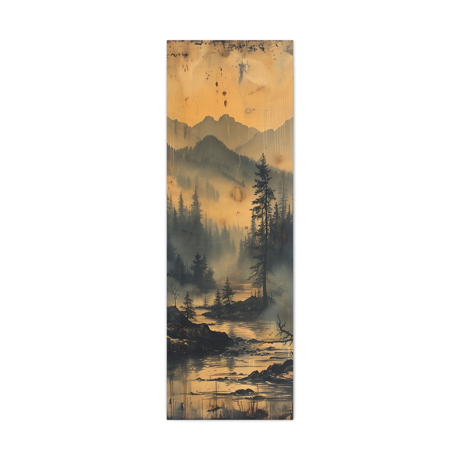 Mountain Mist Landscape Canvas Art— Rustic Pine Forest Wall Art - The Art Hub