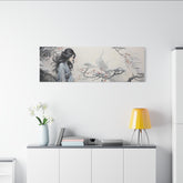 Canvas Wall Art Serene Geisha in Misty Cherry Blossom - The Art Hub