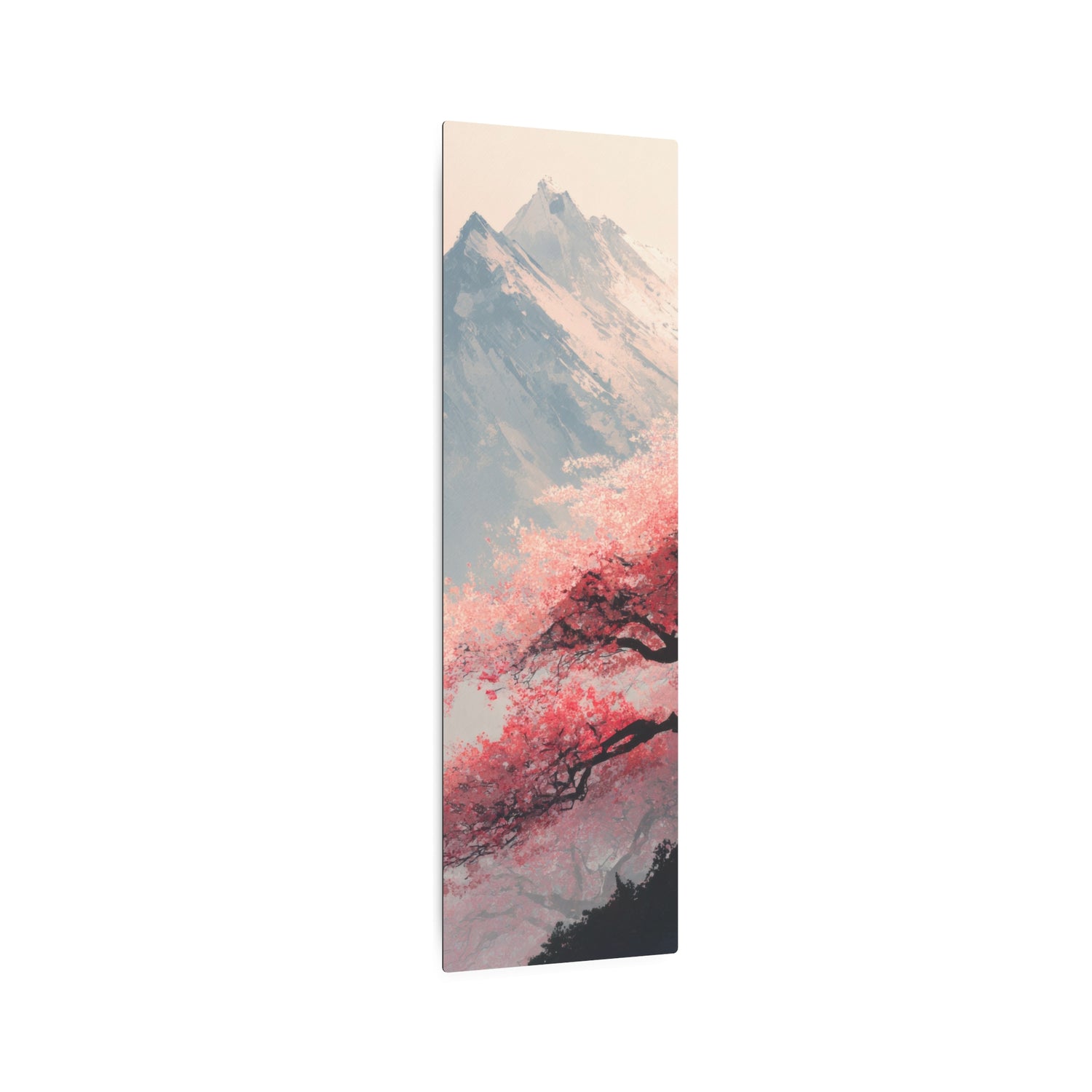 Metal Art Sign - Cherry Blossom Mountain Landscape Wall Decor - The Art Hub