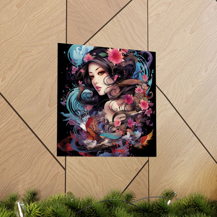 Matte Vertical Poster — Ethereal Floral Woman Art Print - The Art Hub