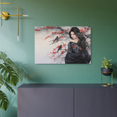Metal Art Geisha with Sakura & Crows Wall Decor - The Art Hub