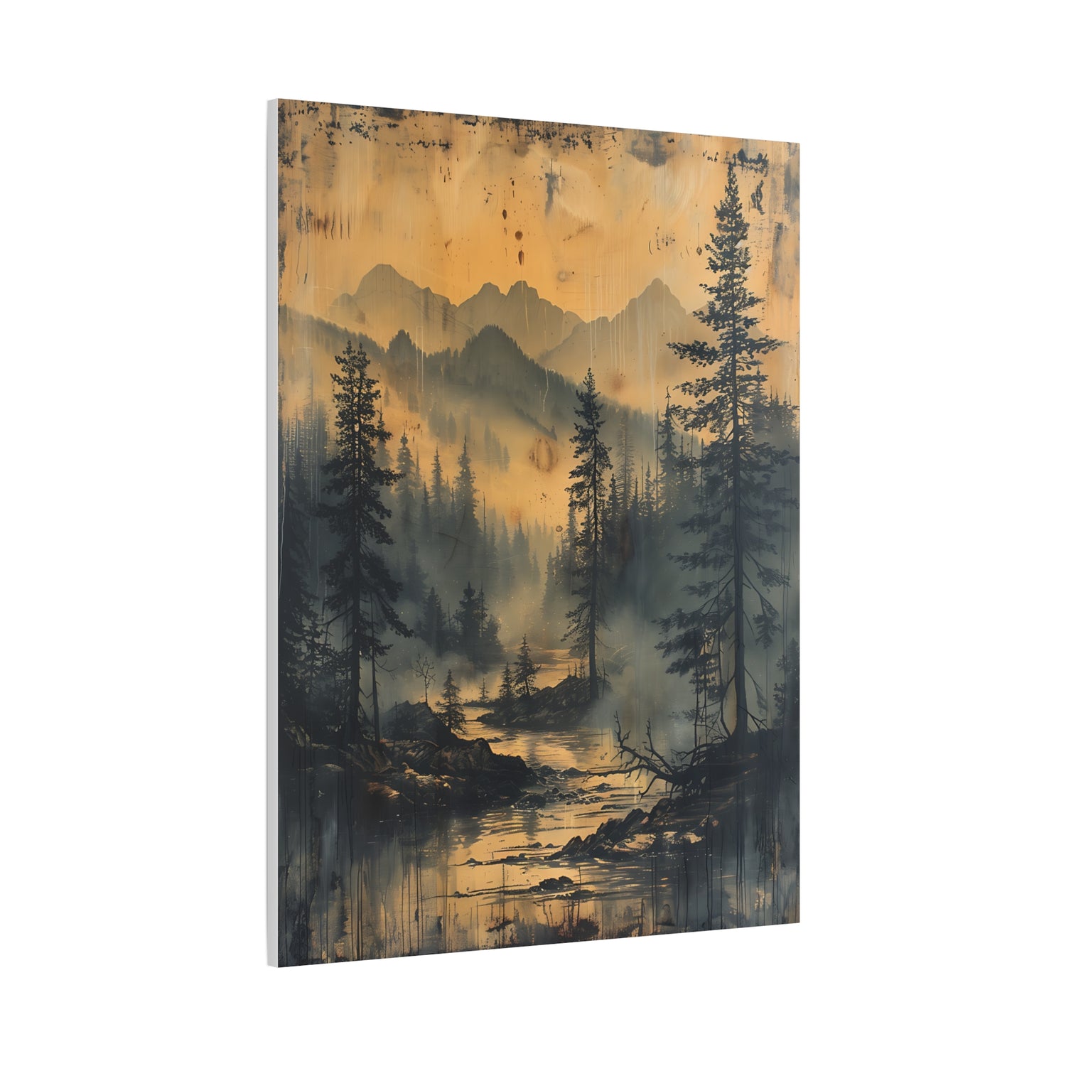 Mountain Mist Landscape Canvas Art— Rustic Pine Forest Wall Art - The Art Hub