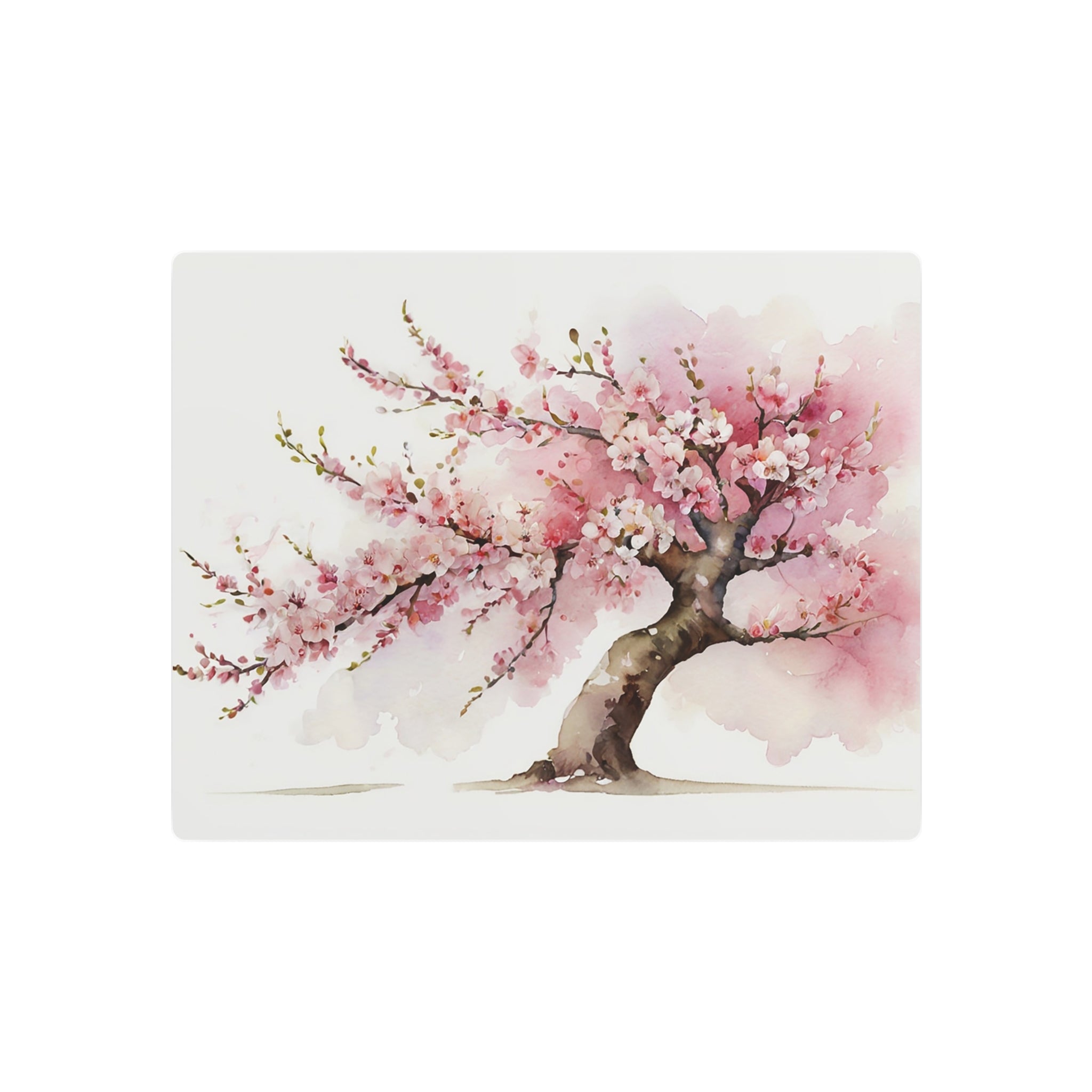 Cherry Blossom Metal Art Sign – Watercolor Spring Tree Wall Decor