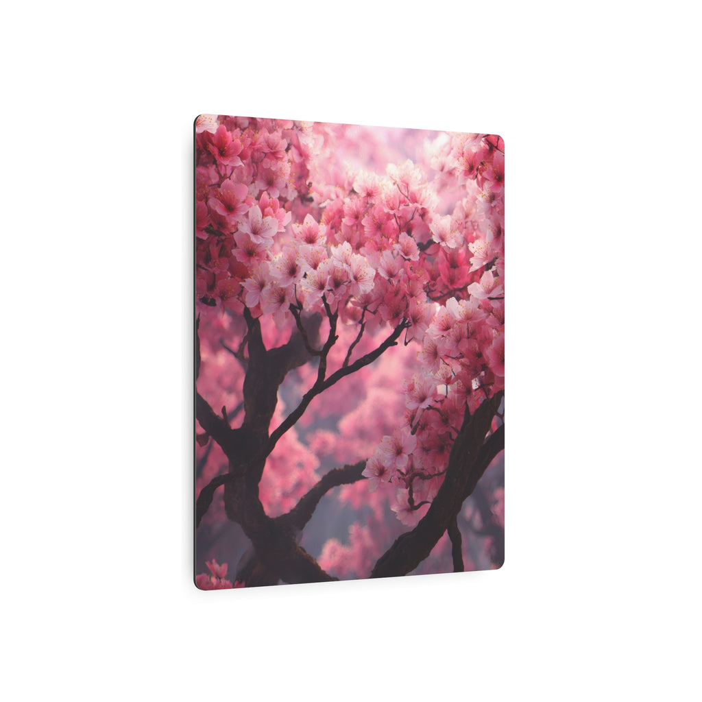 Cherry Blossom Metal Art Sign — Pink Floral Wall Decor