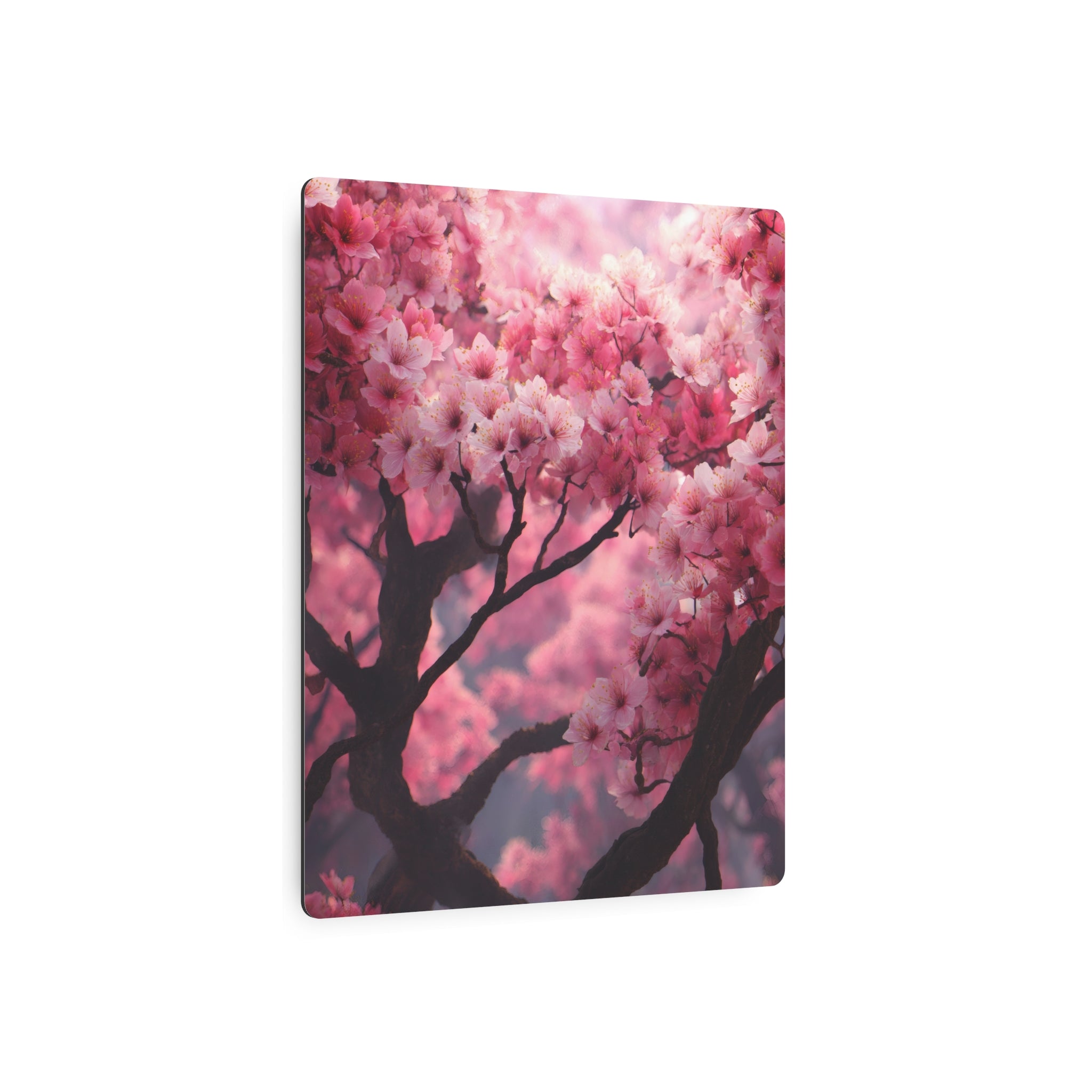 Cherry Blossom Metal Art Sign — Pink Floral Wall Decor
