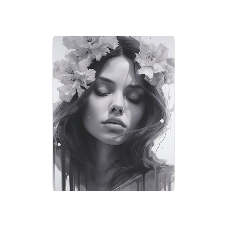 Metal Art — Beautiful Girl Floral Portrait Wall Decor - The Art Hub