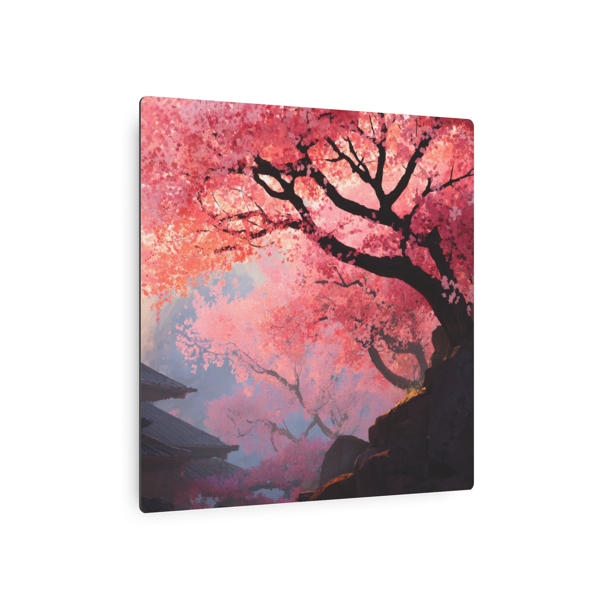 Cherry Blossom Metal Art Sign – Japanese Sakura Wall Decor