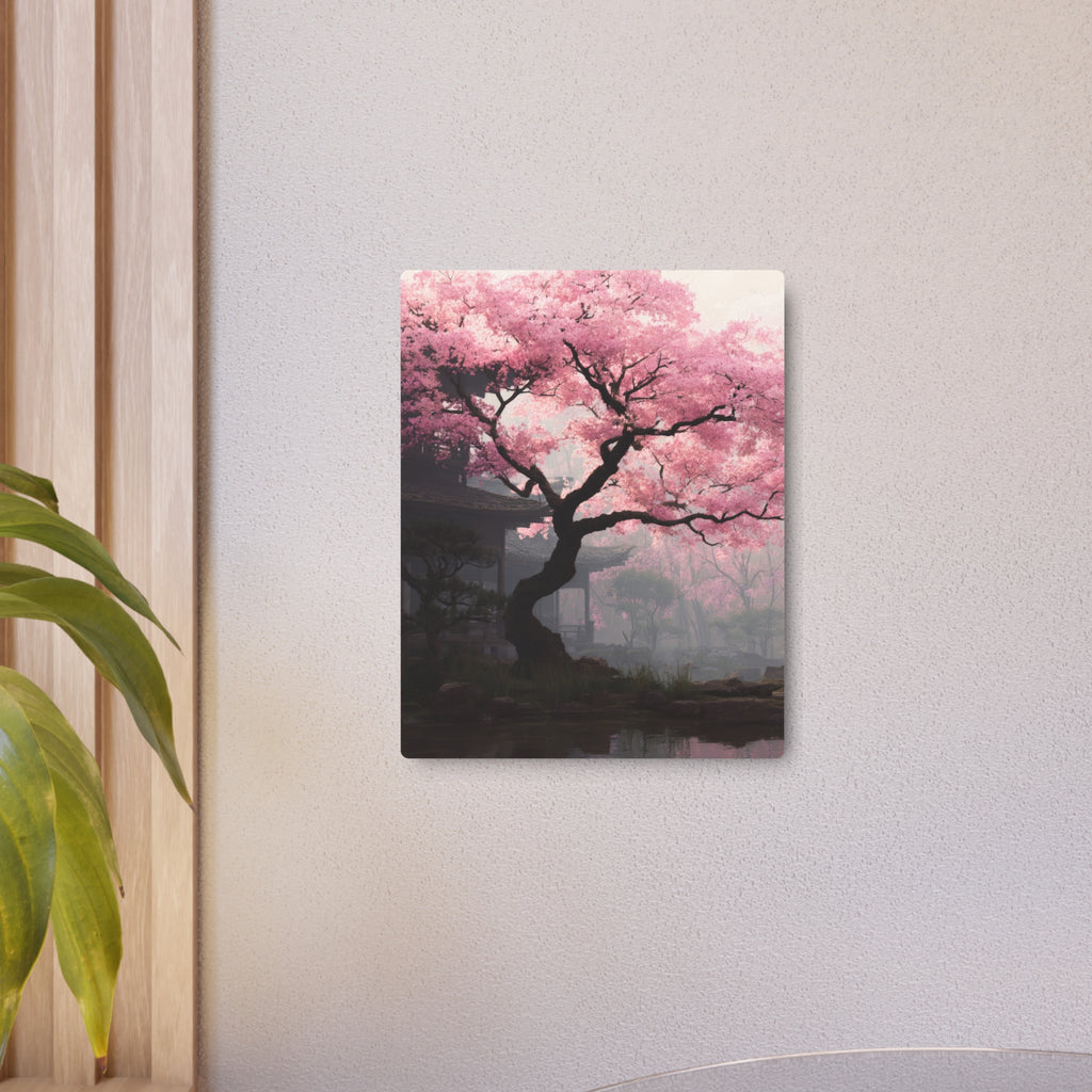 Cherry Blossom Metal Art Sign — Japanese Sakura Wall Decor