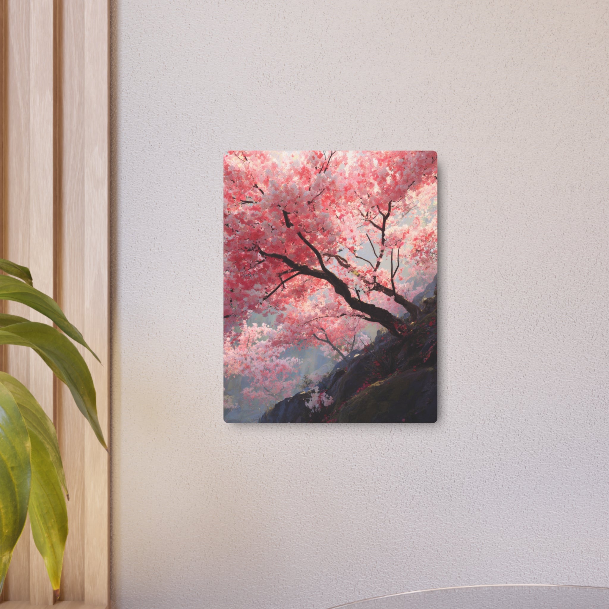 Cherry Blossom Metal Art Sign — Japanese Sakura Wall Décor
