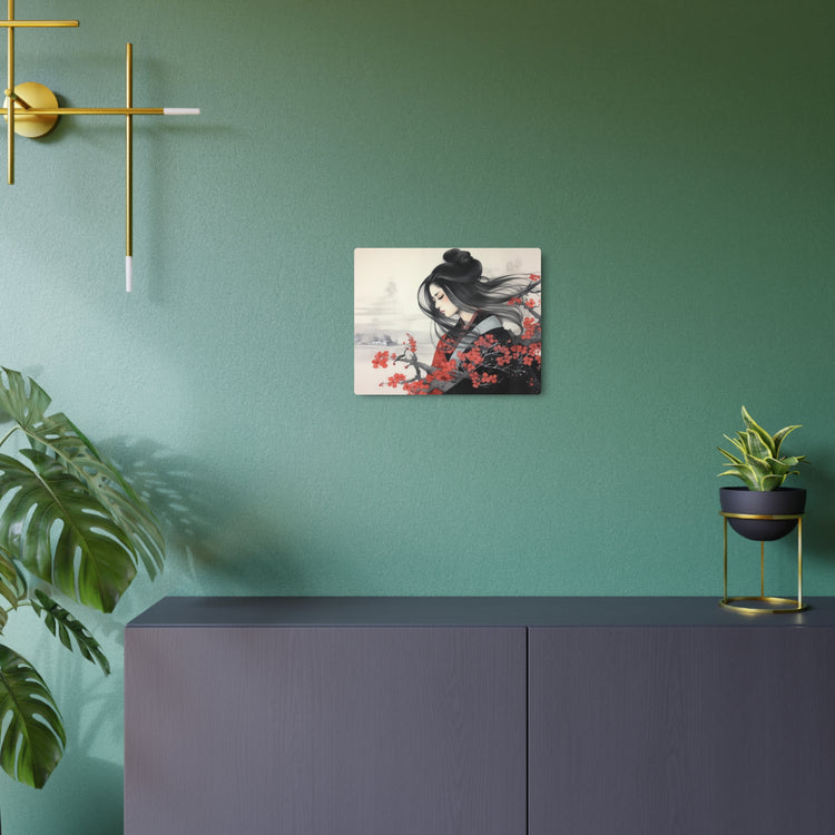 Metal Art Asian Woman with Cherry Blossoms Decorative Wall Art - The Art Hub