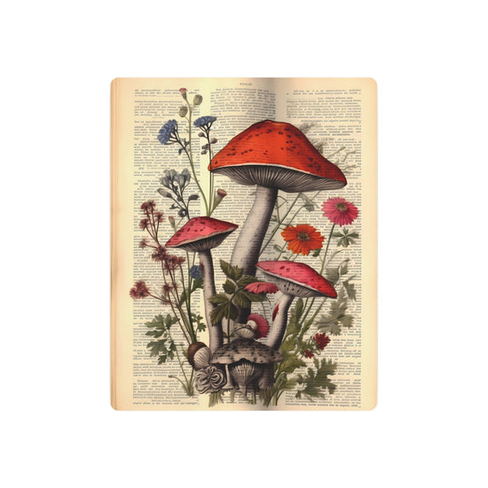 Mushroom Botanical Metal Art – Vintage Dictionary Page Wall Decor - The Art Hub