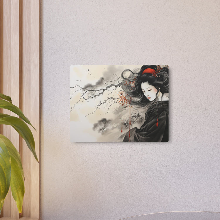 Metal Art Elegant Geisha Wall Plaque (Asian Ink-Style Décor) - The Art Hub