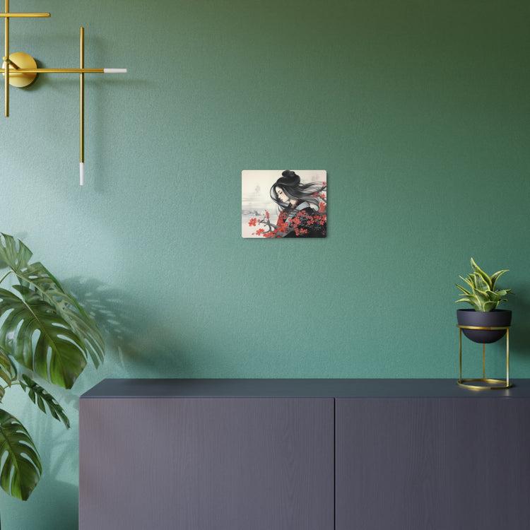 Metal Art Asian Woman with Cherry Blossoms Decorative Wall Art - The Art Hub