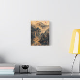 Zen Mountain Mist Canvas Art — Japanese Pagoda Landscape on Stretched Matte Canvas - The Art Hub