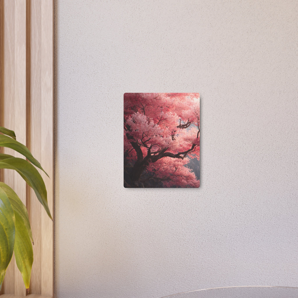 Cherry Blossom Metal Art Sign — Pink Sakura Wall Decor