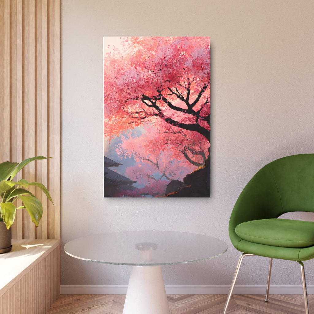 Cherry Blossom Metal Art Sign – Japanese Sakura Wall Decor