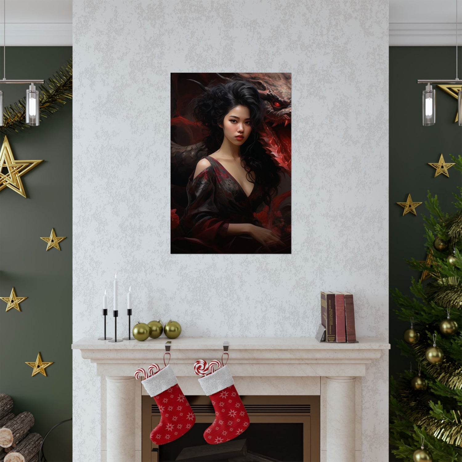 Dragon Empress Matte Poster — Dark Fantasy Portrait Wall Art - The Art Hub
