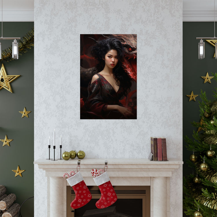 Dragon Empress Matte Poster — Dark Fantasy Portrait Wall Art - The Art Hub