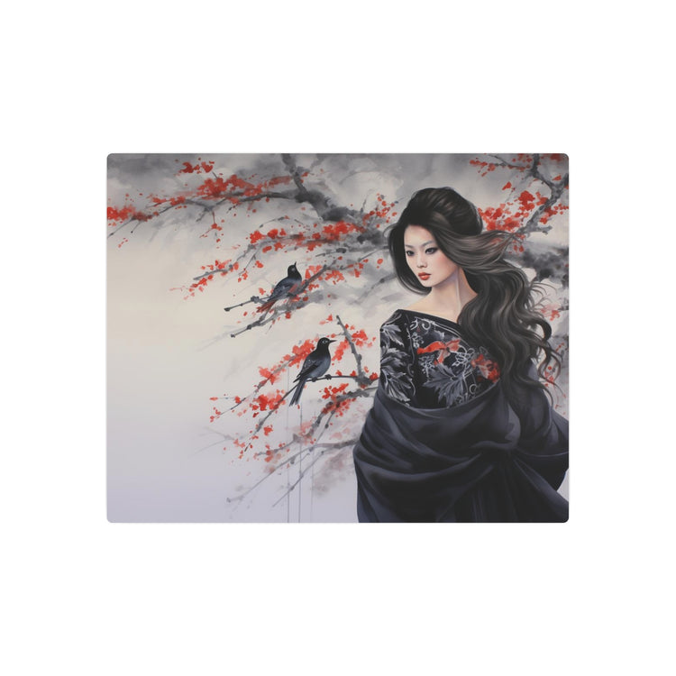 Metal Art Geisha with Sakura & Crows Wall Decor - The Art Hub