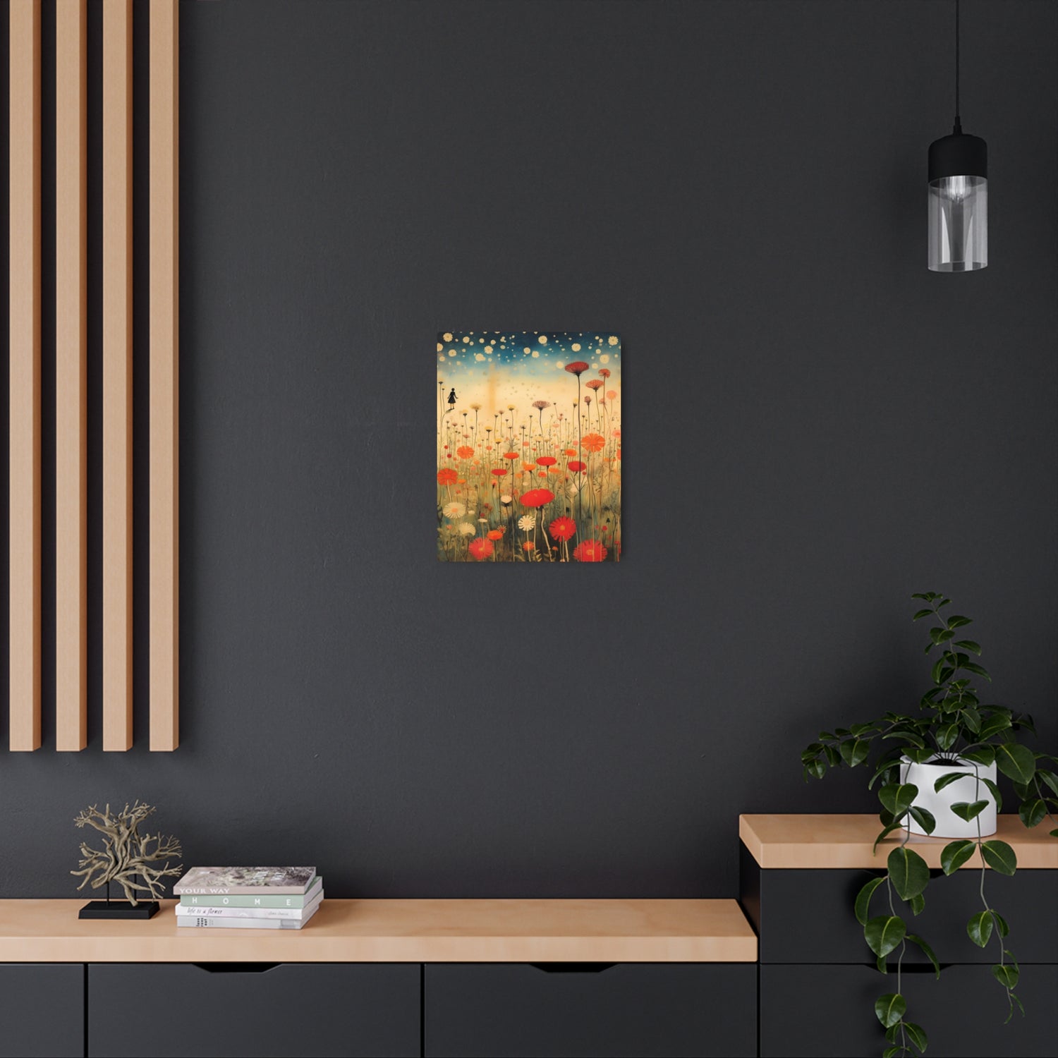 Wildflower Field Metal Art — Dreamy Poppy Meadow Wall Decor - The Art Hub