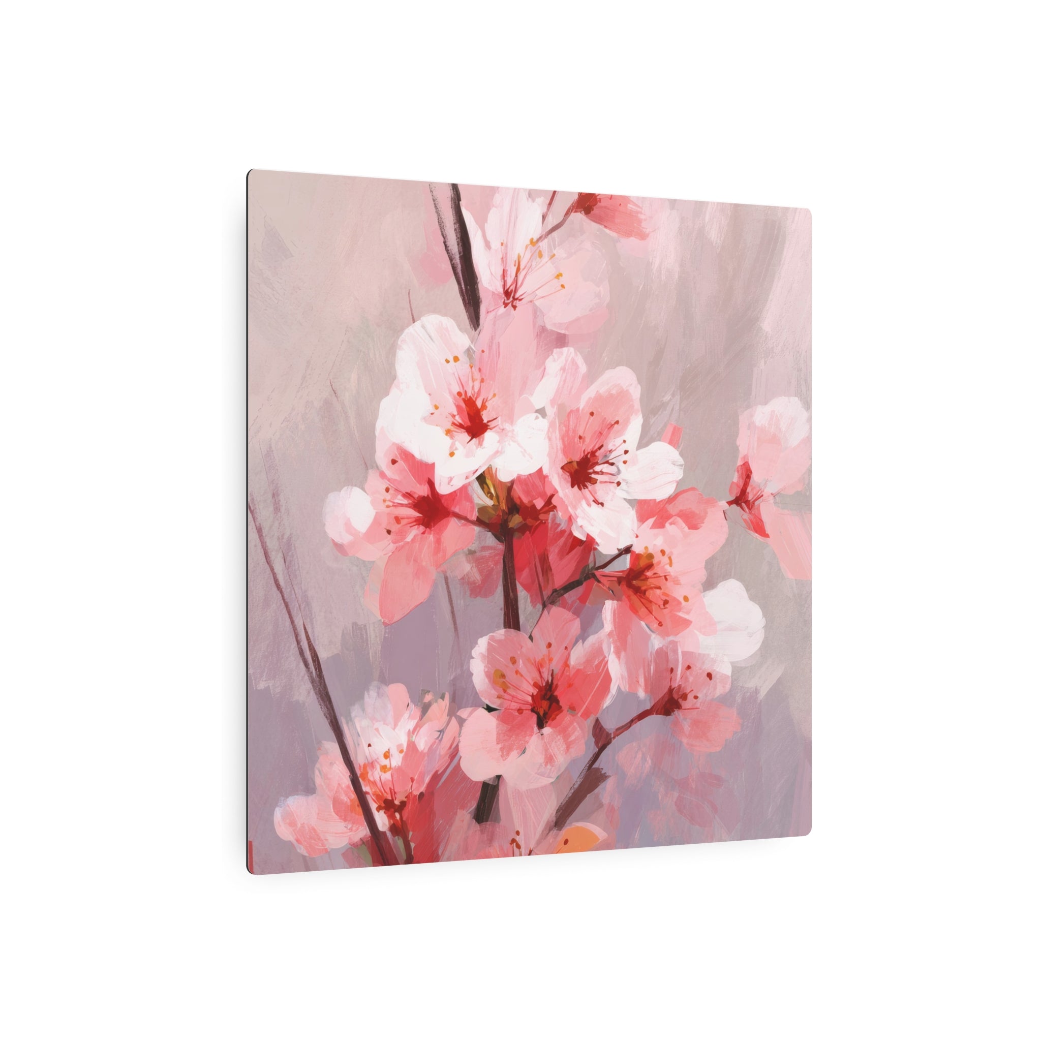 Cherry Blossom Metal Art Sign — Pink Floral Wall Décor
