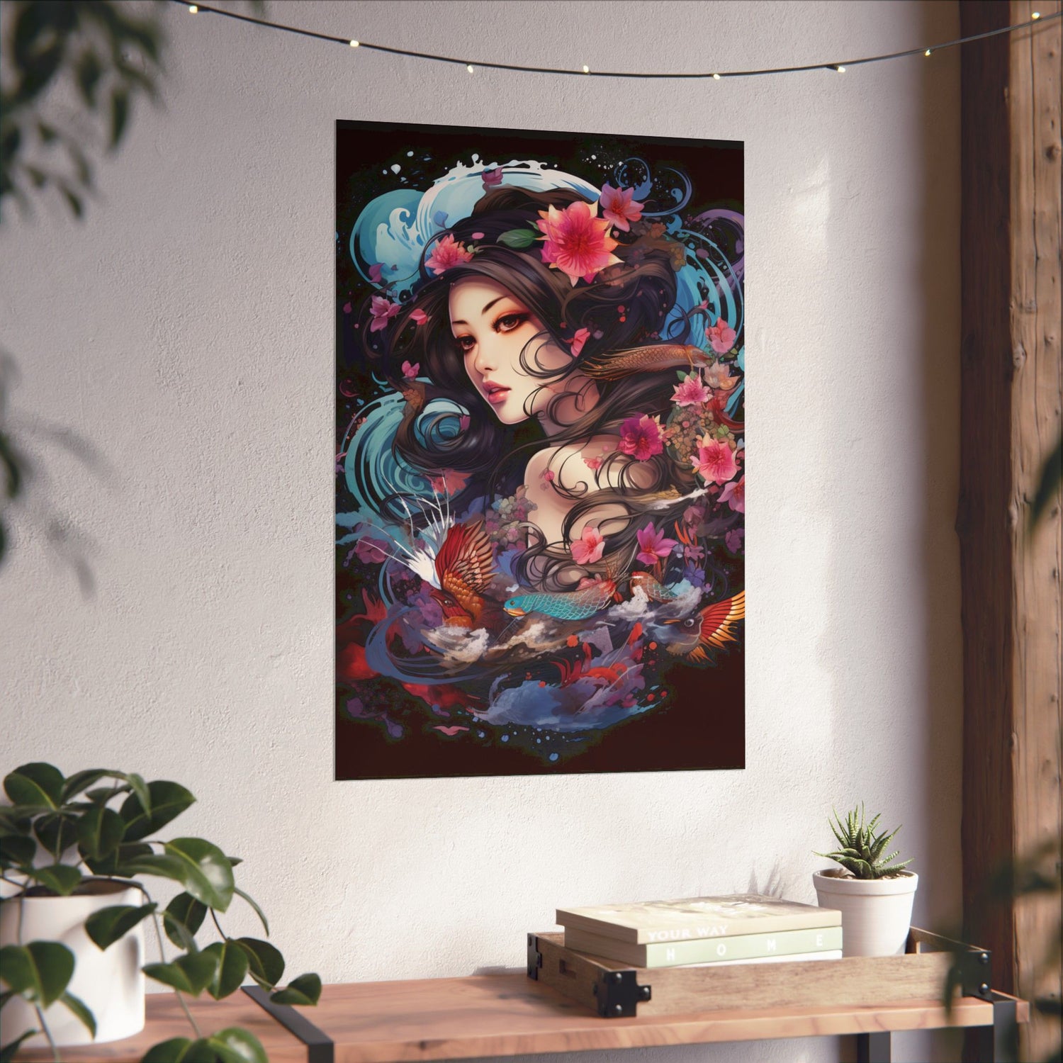 Matte Vertical Poster — Ethereal Floral Woman Art Print - The Art Hub