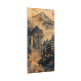Zen Mountain Mist Canvas Art — Japanese Pagoda Landscape on Stretched Matte Canvas - The Art Hub
