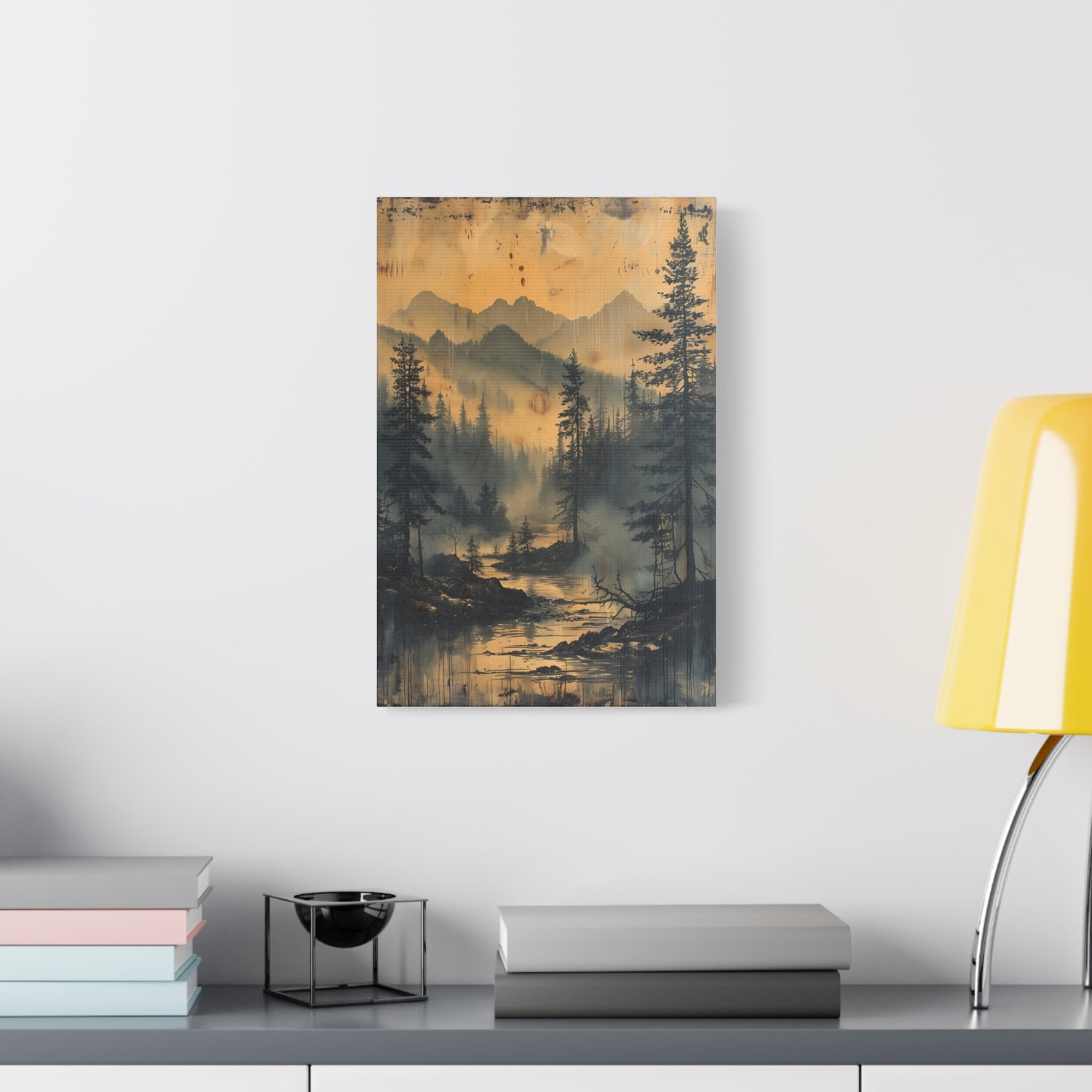 Mountain Mist Landscape Canvas Art— Rustic Pine Forest Wall Art - The Art Hub