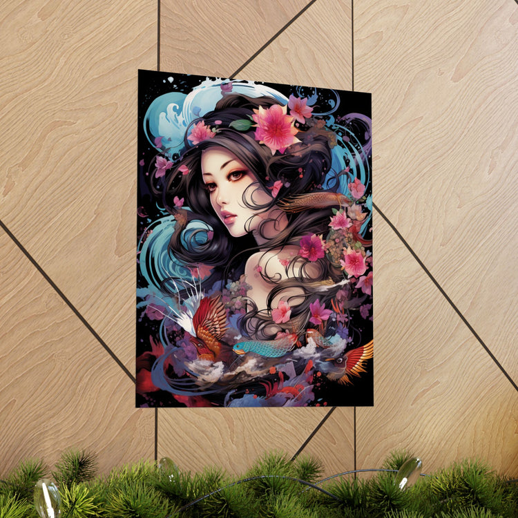 Matte Vertical Poster — Ethereal Floral Woman Art Print - The Art Hub
