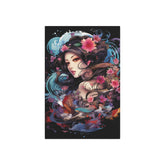 Japanese Floral Portrait Metal Art – Decorative Wall Plaque - The Art Hub