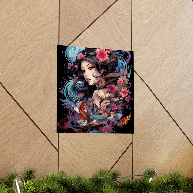 Matte Vertical Poster — Ethereal Floral Woman Art Print - The Art Hub