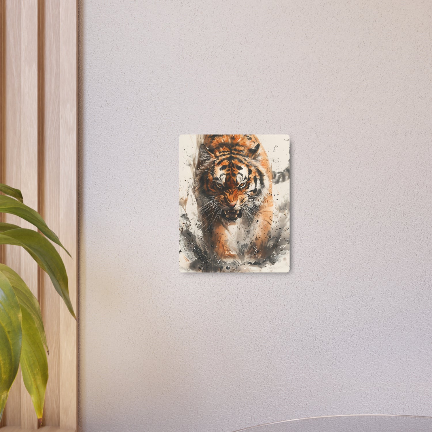 Roaring Tiger Metal Art Sign Fierce Wildlife Wall Decor - The Art Hub