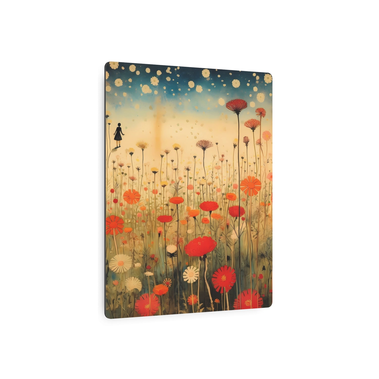 Wildflower Field Metal Art — Dreamy Poppy Meadow Wall Decor - The Art Hub