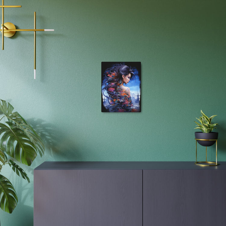 Metal Art — Ethereal Asian Fantasy Woman Wall Decor (Koi & Dragon Tattoo) - The Art Hub