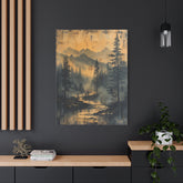 Mountain Mist Landscape Canvas Art— Rustic Pine Forest Wall Art - The Art Hub